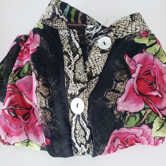Francesca rose snake skin chiffon button down - Picture 5 of 5